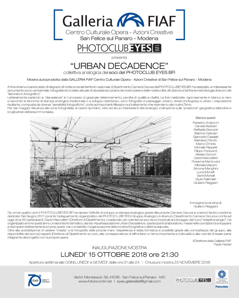 2018_10 - Urban decadence - Collettiva Analogica.indd